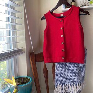MAGASCHONI RED KNIT BUTTON DOWN CARDIGAN SWEATER VEST